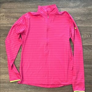 Nike Fuchsia Striped Half-Zip Top